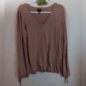 🎂Worthington pullover gold metallic sweater top XL